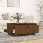 vidaXL Konferenčný stolík medovo-hnedý 80x50x35 cm borovicový masív – Obrázok 3