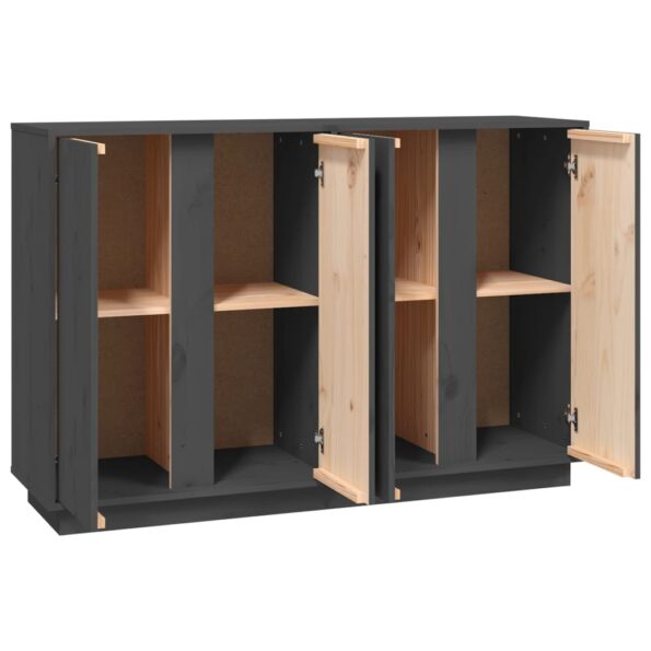 vidaXL Komoda sivá 120x35x80 cm borovicový masív – Obrázok 8