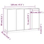 vidaXL Komoda sivá 120x35x80 cm borovicový masív – Obrázok 10