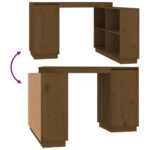 vidaXL Stolík medovo-hnedý 110x50x75 cm masívne borovicové drevo – Obrázok 9