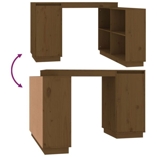 vidaXL Stolík medovo-hnedý 110x50x75 cm masívne borovicové drevo – Obrázok 9