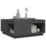 vidaXL Konferenčný stolík sivý 80x81x36,5 cm borovicový masív – Obrázok 4