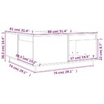 vidaXL Konferenčný stolík sivý 80x81x36,5 cm borovicový masív – Obrázok 8