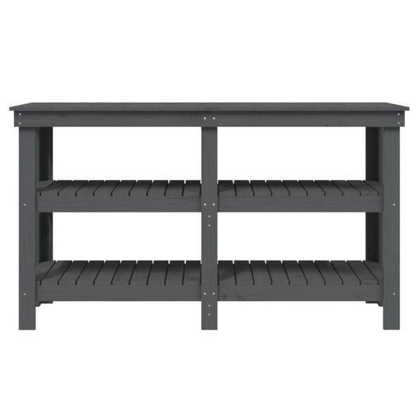 vidaXL Pracovná lavica sivá 142,5x50x80 cm masívna borovica – Obrázok 5