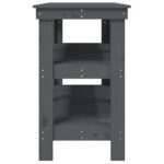 vidaXL Pracovná lavica sivá 142,5x50x80 cm masívna borovica – Obrázok 6