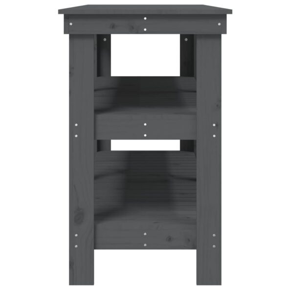 vidaXL Pracovná lavica sivá 142,5x50x80 cm masívna borovica – Obrázok 6