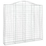 vidaXL Oblúkový gabionový kôš 200x30x180/200 cm pozinkované železo – Obrázok 2