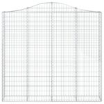 vidaXL Oblúkový gabionový kôš 200x30x180/200 cm pozinkované železo – Obrázok 3