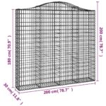 vidaXL Oblúkový gabionový kôš 200x30x180/200 cm pozinkované železo – Obrázok 5
