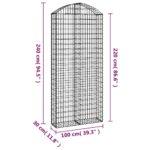 vidaXL Oblúkový gabionový kôš 100x30x220/240 cm pozinkované železo – Obrázok 5