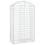 vidaXL Oblúkový gabionový kôš 100x50x160/180 cm pozinkované železo – Obrázok 2
