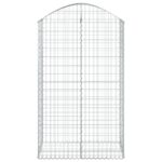 vidaXL Oblúkový gabionový kôš 100x50x160/180 cm pozinkované železo – Obrázok 3