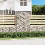 vidaXL Oblúkový gabionový kôš 100x50x160/180 cm pozinkované železo
