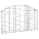 vidaXL Oblúkový gabionový kôš 150x30x80/100 cm pozinkované železo – Obrázok 2
