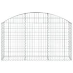 vidaXL Oblúkový gabionový kôš 150x30x80/100 cm pozinkované železo – Obrázok 3