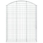 vidaXL Oblúkový gabionový kôš 150x50x180/200 cm pozinkované železo – Obrázok 3