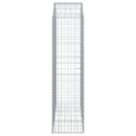 vidaXL Oblúkový gabionový kôš 150x50x180/200 cm pozinkované železo – Obrázok 4