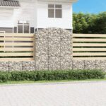 vidaXL Oblúkový gabionový kôš 150x50x180/200 cm pozinkované železo