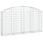 vidaXL Oblúkový gabionový kôš 200x30x100/120 cm pozinkované železo – Obrázok 2