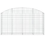 vidaXL Oblúkový gabionový kôš 200x30x100/120 cm pozinkované železo – Obrázok 3