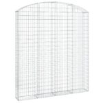 vidaXL Oblúkový gabionový kôš 200x30x220/240 cm pozinkované železo – Obrázok 2