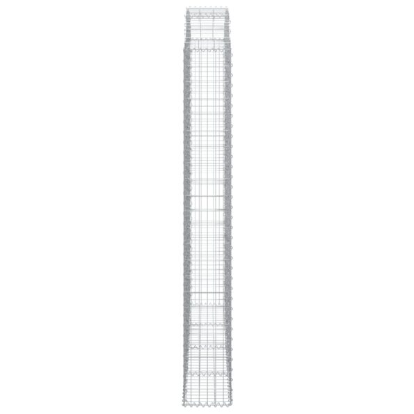 vidaXL Oblúkový gabionový kôš 200x30x220/240 cm pozinkované železo – Obrázok 4