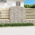 vidaXL Oblúkový gabionový kôš 200x30x220/240 cm pozinkované železo