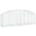 vidaXL Oblúkový gabionový kôš 200x50x60/80 cm pozinkované železo – Obrázok 2