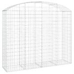 vidaXL Oblúkový gabionový kôš 200x50x160/180 cm pozinkované železo – Obrázok 2