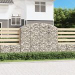 vidaXL Oblúkový gabionový kôš 200x50x160/180 cm pozinkované železo