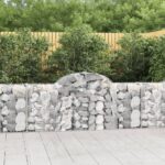 vidaXL Oblúkový gabionový kôš 200x30x80/100 cm pozinkované železo