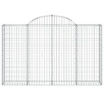 vidaXL Oblúkový gabionový kôš 200x30x120/140cm pozinkované železo – Obrázok 3