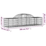 vidaXL Oblúkový gabionový kôš 200x50x40/60 cm pozinkované železo – Obrázok 5