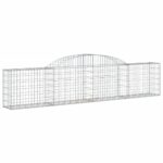 vidaXL Oblúkový gabionový kôš 300x30x60/80 cm pozinkované železo – Obrázok 2