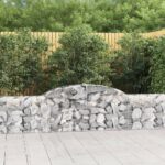 vidaXL Oblúkový gabionový kôš 300x30x60/80 cm pozinkované železo