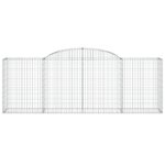 vidaXL Oblúkový gabionový kôš 300x50x100/120 cm pozinkované železo – Obrázok 3