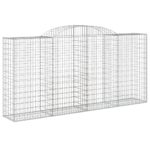 vidaXL Oblúkový gabionový kôš 300x50x140/160 cm pozinkované železo – Obrázok 2