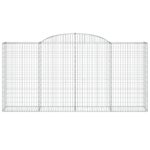 vidaXL Oblúkový gabionový kôš 300x50x140/160 cm pozinkované železo – Obrázok 3