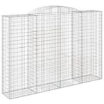 vidaXL Oblúkový gabionový kôš 300x50x200/220 cm pozinkované železo – Obrázok 2