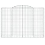 vidaXL Oblúkový gabionový kôš 300x50x200/220 cm pozinkované železo – Obrázok 3