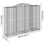 vidaXL Oblúkový gabionový kôš 300x50x200/220 cm pozinkované železo – Obrázok 5