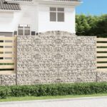vidaXL Oblúkový gabionový kôš 300x50x200/220 cm pozinkované železo