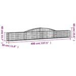 vidaXL Oblúkový gabionový kôš 400x30x40/60 cm pozinkované železo – Obrázok 5