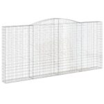 vidaXL Oblúkový gabionový kôš 400x30x180/200 cm pozinkované železo – Obrázok 2