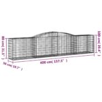 vidaXL Oblúkový gabionový kôš 400x50x80/100 cm pozinkované železo – Obrázok 5