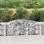 vidaXL Oblúkový gabionový kôš 400x50x80/100 cm pozinkované železo