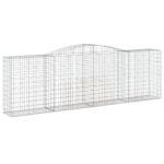 vidaXL Oblúkový gabionový kôš 400x50x120/140 cm pozinkované železo – Obrázok 2