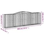vidaXL Oblúkový gabionový kôš 400x50x120/140 cm pozinkované železo – Obrázok 5