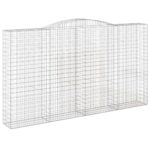vidaXL Oblúkový gabionový kôš 400x50x220/240 cm pozinkované železo – Obrázok 2