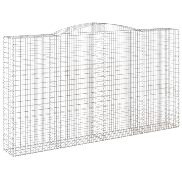 vidaXL Oblúkový gabionový kôš 400x50x220/240 cm pozinkované železo – Obrázok 2